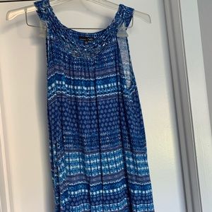 ‼️⚠️ Final Sale⚠️‼️ RXB flowy blue & white top